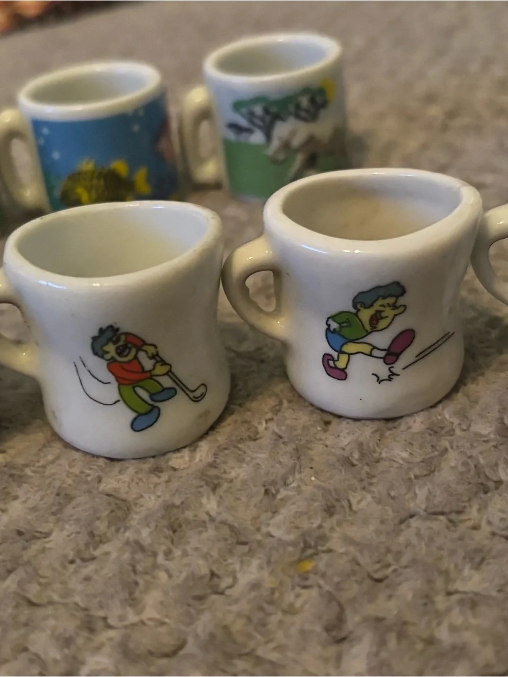 Vintage Mini Ceramic Mug Lot 11 NFL Football Golf Animal Miniature Cups